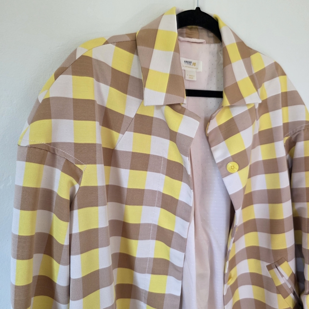 Maeve by Anthropologie Gingham Swing Jacket in a Yellow Size xs - Picture 13 of 15